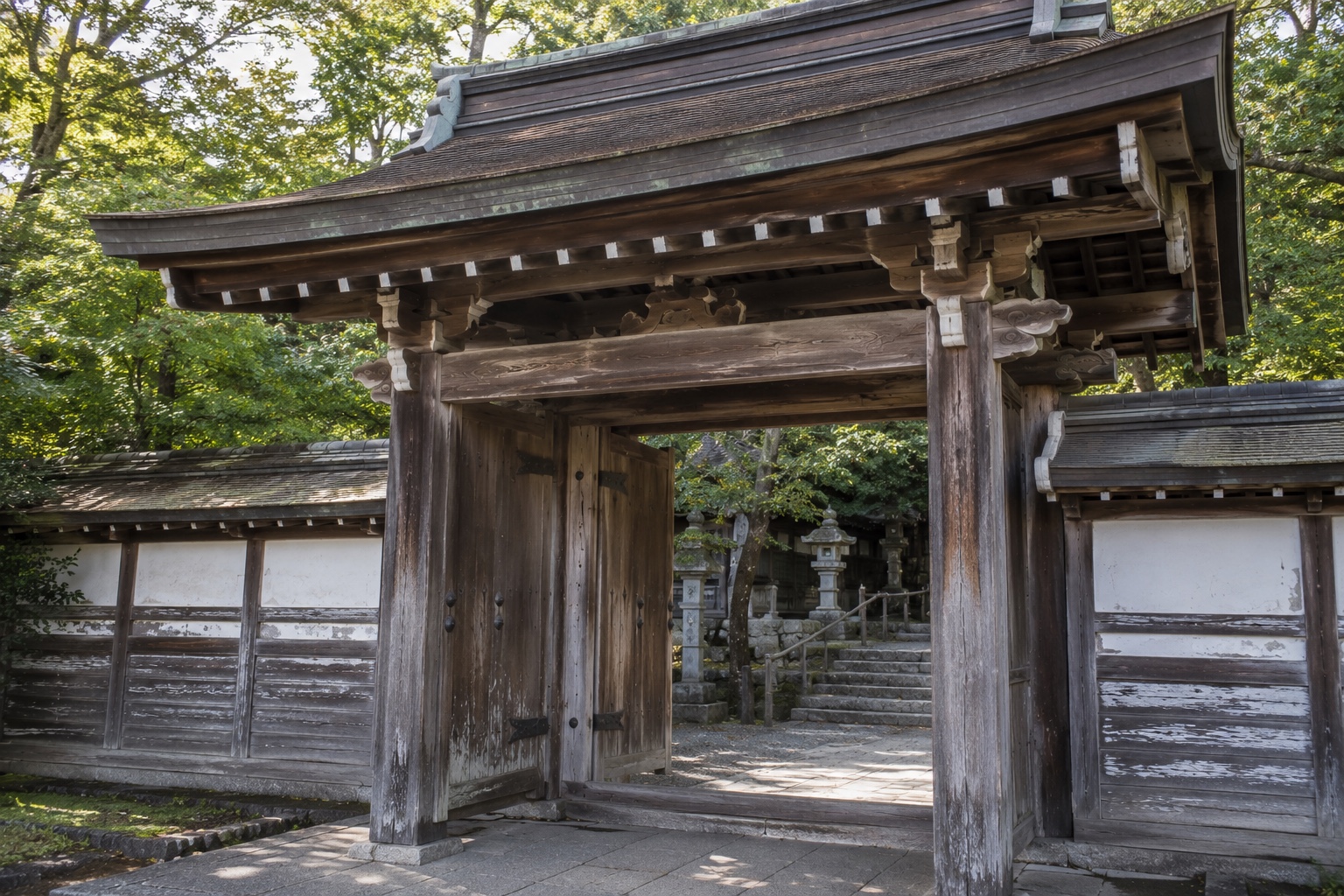 経年した門