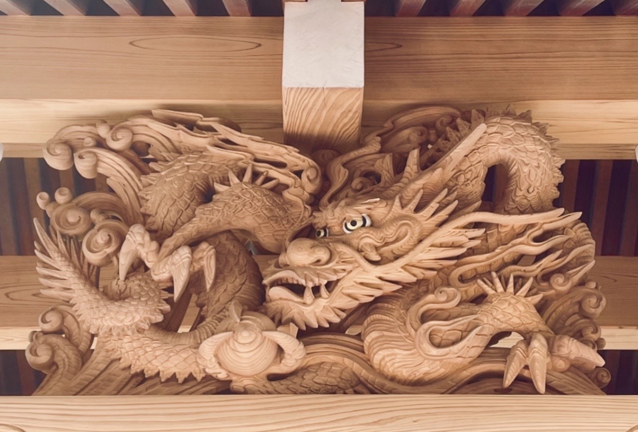 法幢寺 龍彫刻 施工後